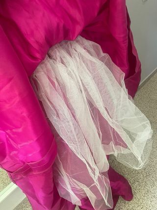 Vestido fiesta/boda rosa con flores