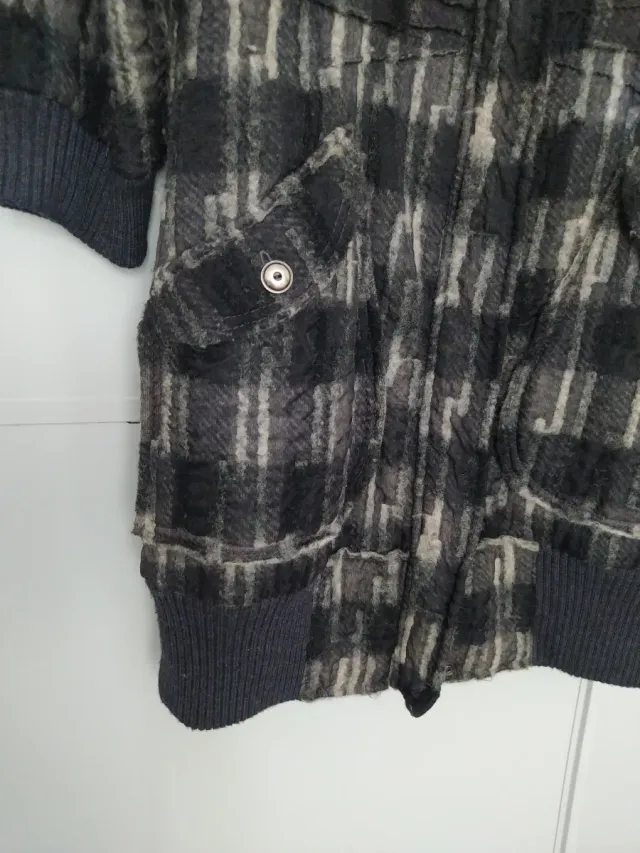 Abrigo Puyco cuadros gris y negro Talla S