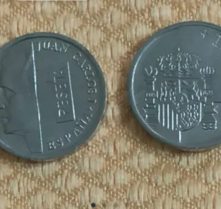 Lote 25 monedas 1 peseta JCarlos I 1989