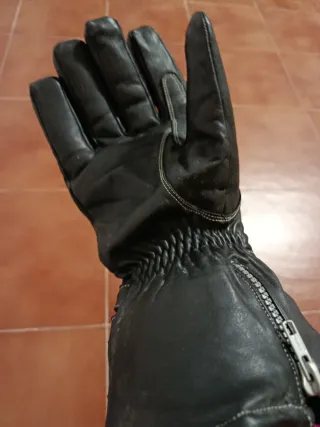 Guantes de moto cuero negro talla xl