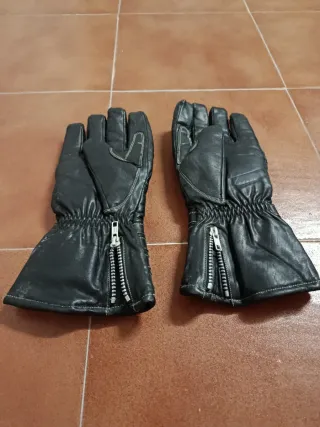 Guantes de moto cuero negro talla xl