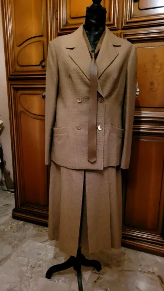 Completo vintage lana con cravatta pelle