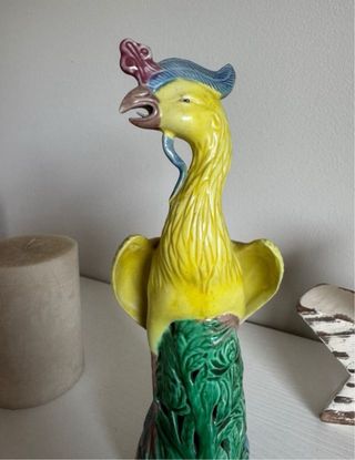 vintage Fénix Cerámica Oriental Amarillo