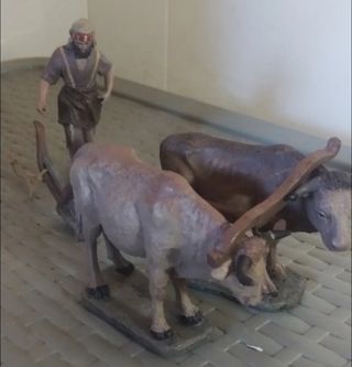 Figuras Belén Labrador y Bueyes