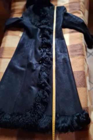 Cappoto di pelle naturale nera