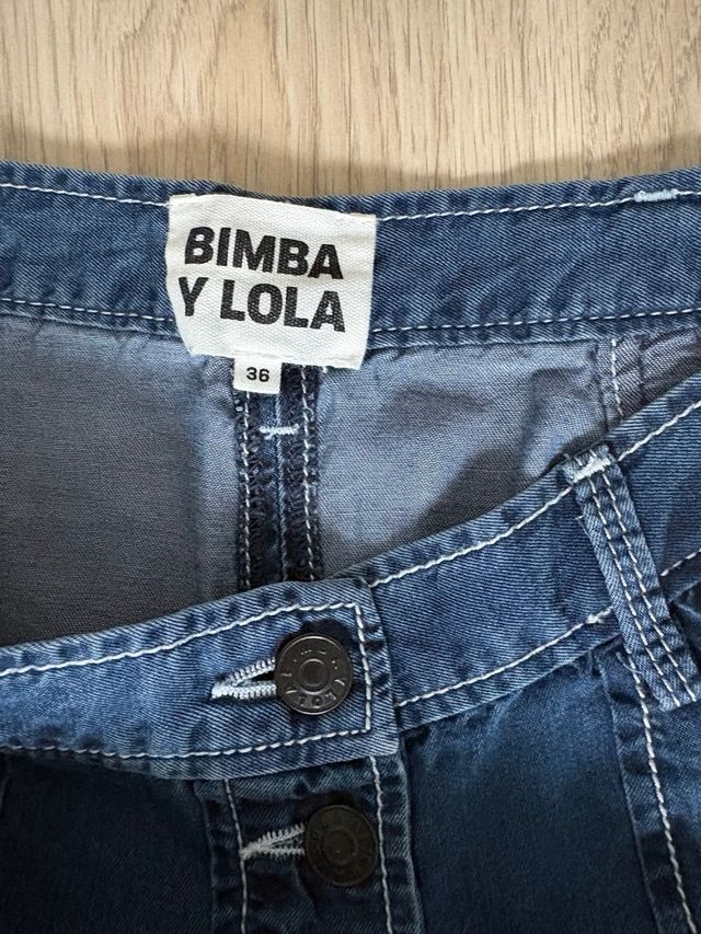 Falda vaquera Bimba y Lola azul larga