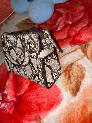 Bolso de mano pequeño moderno estampado serpiente