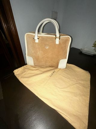 Bolso Loewe Vintage Piel y Ante beige /Blanco