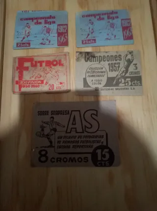 Sobres cromos fútbol antiguo Campeonato Liga AS