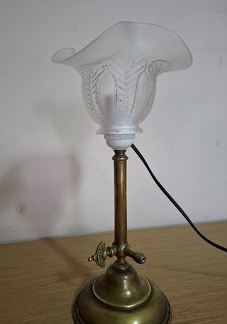 Lámpara sobremesa "gas ciudad"  s.XIX bronce
