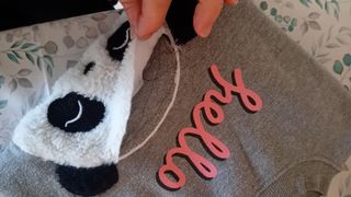 Felpa grigia con applicazione panda