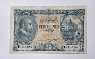 25 Pesetas 1940 Serie E000