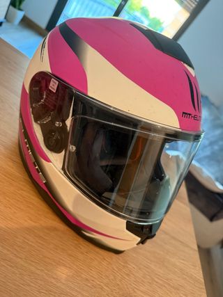 Casco Moto MT HELMETS Rosa Blanco