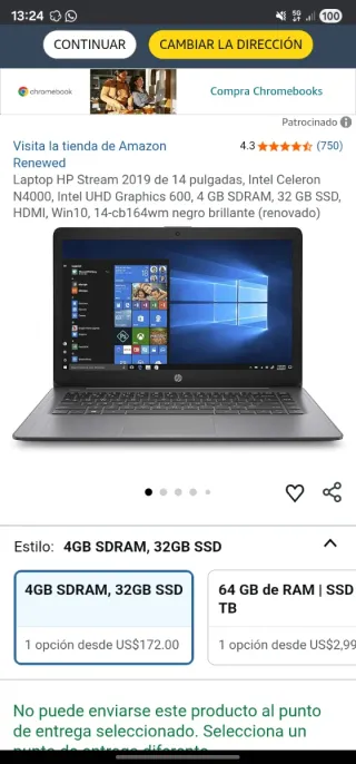 Laptop HP Negra