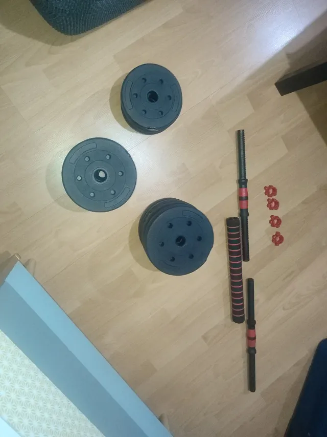 Pesas ajustables con discos y barras