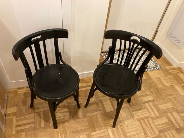 Juego de 2 Sillas de Madera Negras