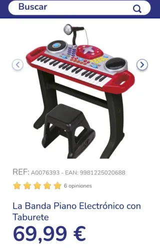 Piano Electrónico Infantil con Taburete