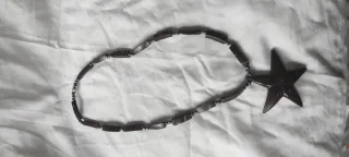 Collar gargantilla de coco, hematites con estrella