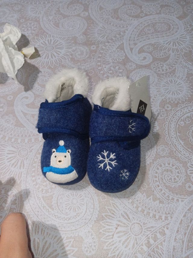 Zapatillas de pelo para bebé Talla 18