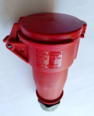 Unidad Enchufe Industrial Menekes 16A 6H Rojo,