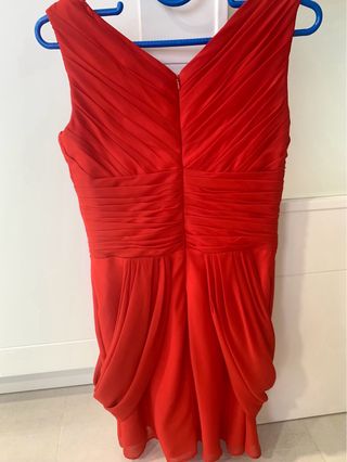 Vestido rojo fiesta flores