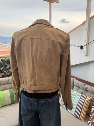 Chaqueta de ante beige 