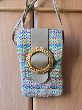 Bolso bandolera tejido multicolor. 3 EUROS