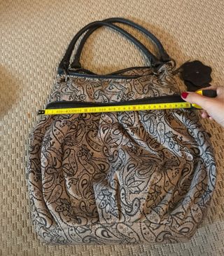 Bolso gris vintage estampado