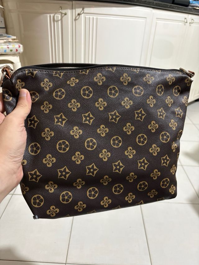 Borsa marrone con fantasia