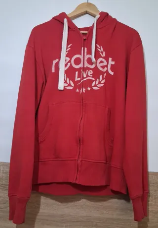 Sudadera Roja con Cremallera y Logo