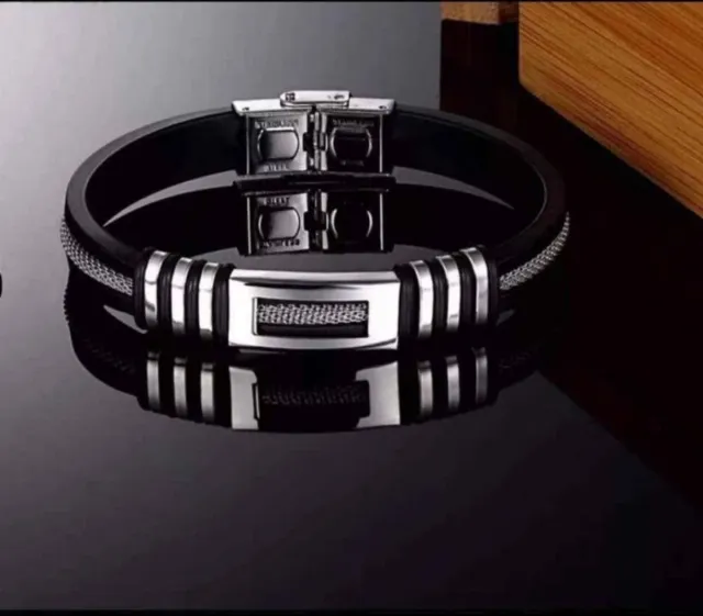 Pulsera de silicona y acero inoxidable