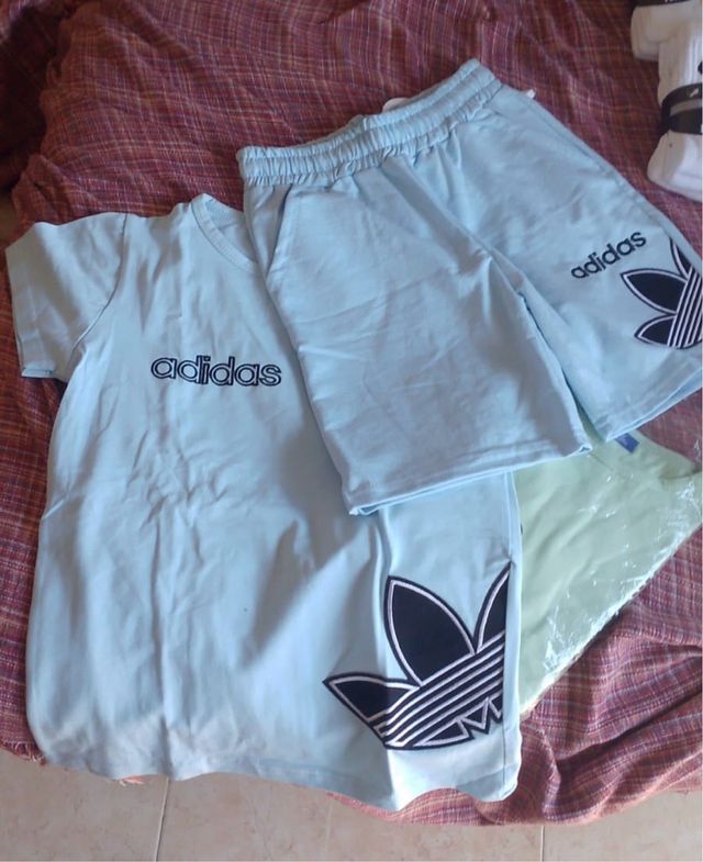 Conjunto Adidas Niño Camiseta y Pantalón Azul 