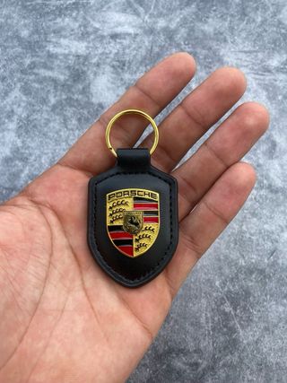 Llavero Porsche Negro Cuero Nuevo
