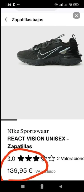 Zapatilla Nike React Talla 41
