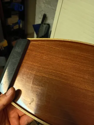 Vassoio Legno e Metallo Dorato