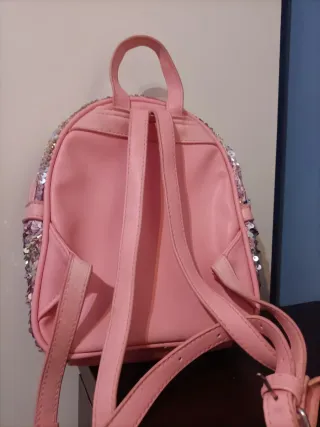Mochila infantil lentejuelas rosa