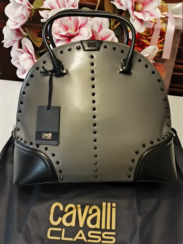 Bolsa Cavalli Class Cinza e Preta
