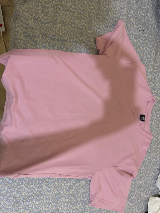 Camiseta rosa manga corta