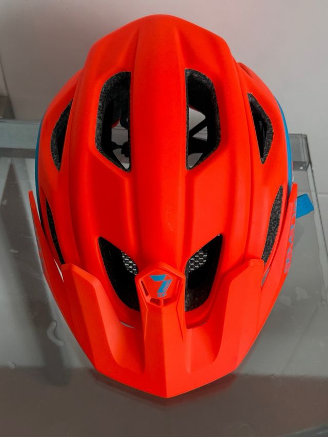 2 Cascos MTB Seven IDP Blanco y Naranja talla XS
