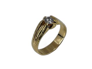 anillo oro 18k con piedra con circonita