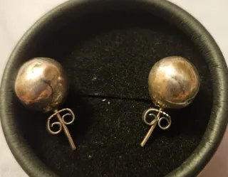 Pendientes bola plata vintage