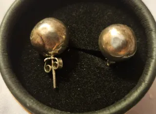Pendientes bola plata vintage
