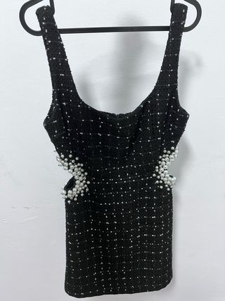 Vestido noche cut out joya negro