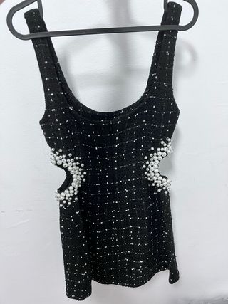 Vestido noche cut out joya negro