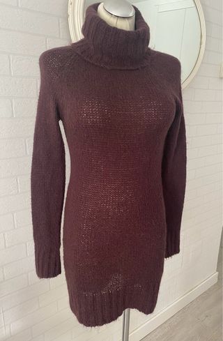 Jersey Zara Cuello Alto Talla M Marrón