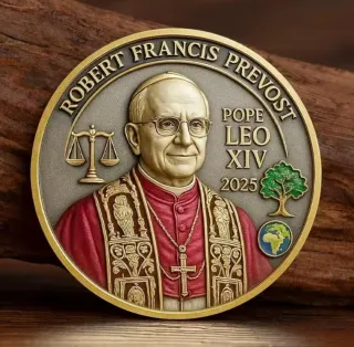 Moneda Papa León XIV Robert Francis Prevost 2025