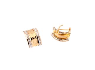 pendientes oro 18k con piedra con circonita