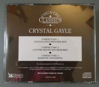 Crystal Gayle 3 CDs Country 1996 Reader's Digest