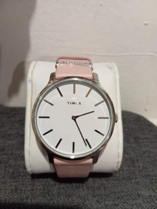 Orologio Timex con quadrante bianco e cinturino rosa