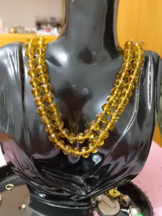 Collana simil ambra vintage lunga 120 cm